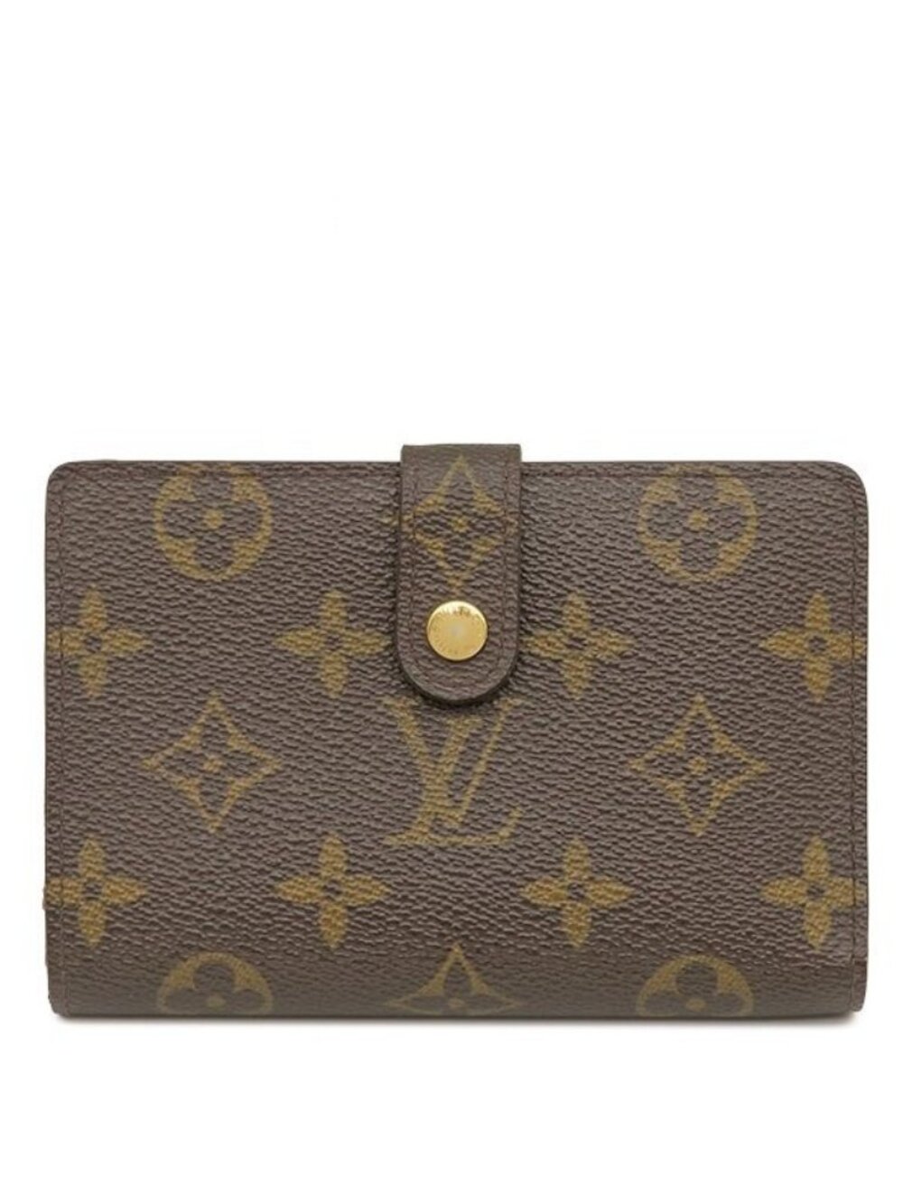 Louis Vuitton Bifold Wallet Porte Monnaie Billets Viennois Monogram Canvas Gold